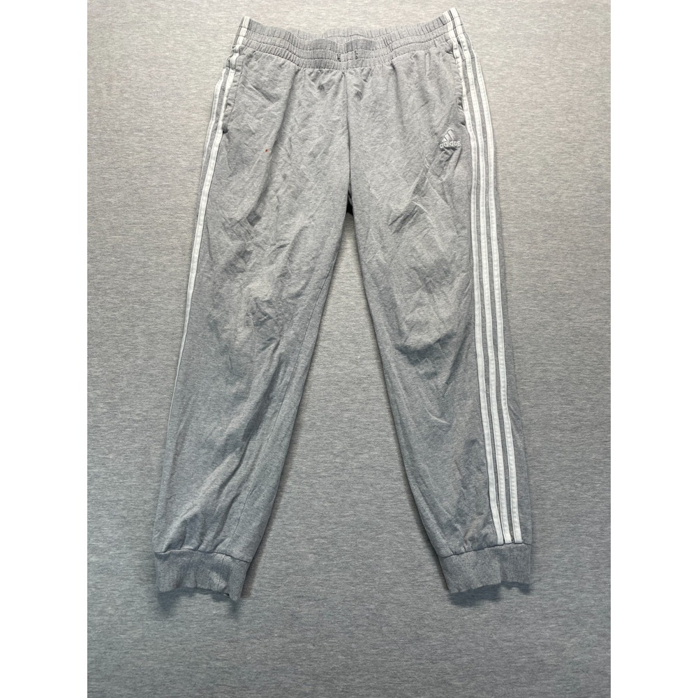 Adidas Jogger Pants Men XL Heather Gray Logo Tapered Leg Gym Training Athleisure